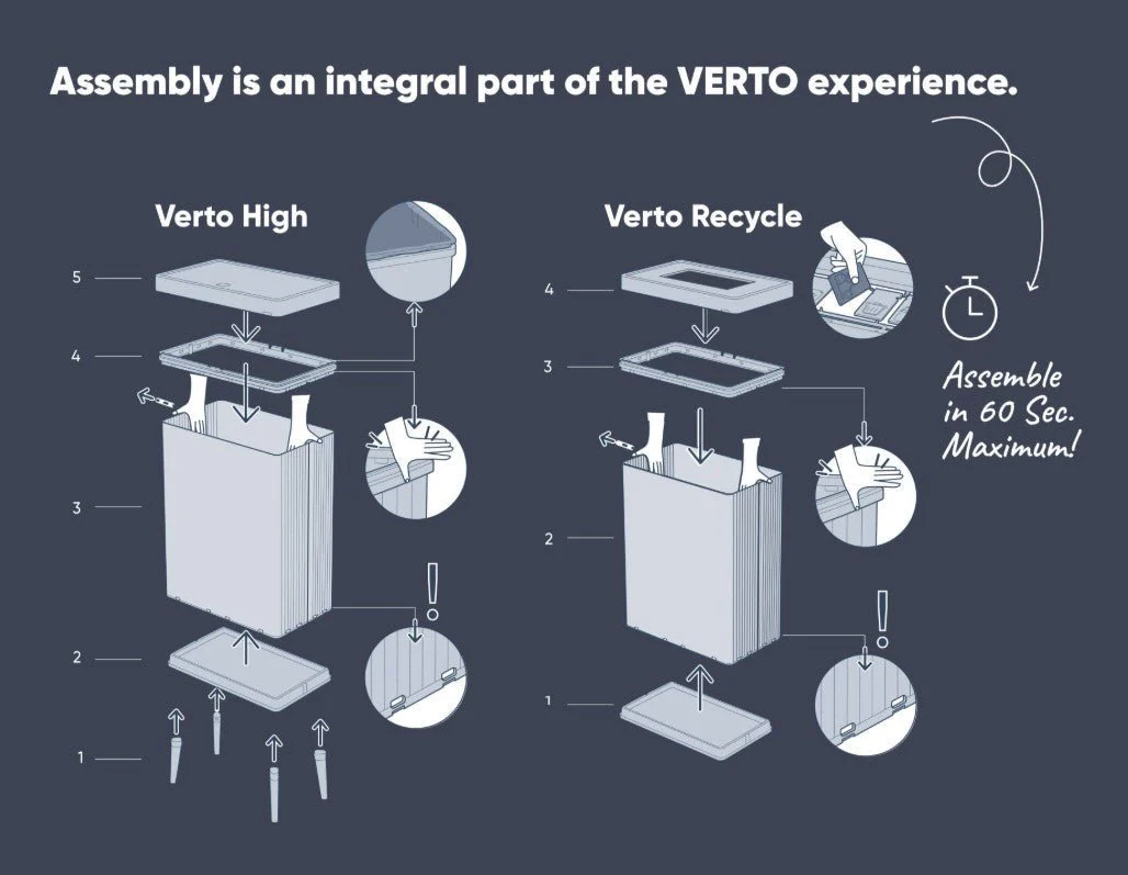Curver Verto High Bin - Grey - Image 3