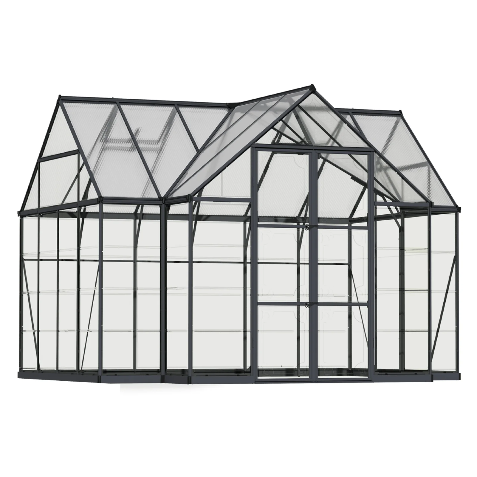 Victory Greenhouse - Grey Frame (3.7m x 3.1m)