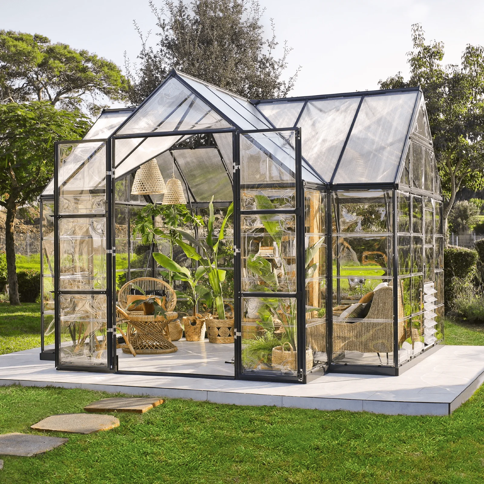 Victory Greenhouse - Grey Frame (3.7m x 3.1m) - Image 3