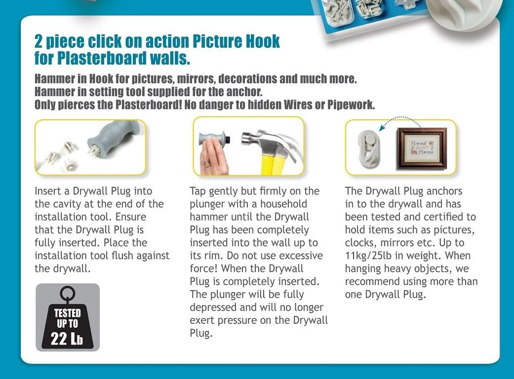WonderFix Hammer in Hook System Refill Packs (x 4) - Image 3